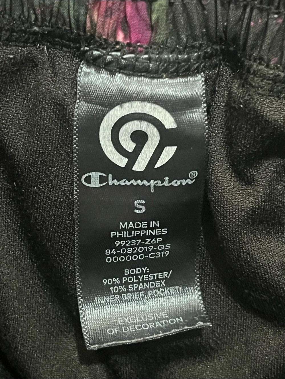Champion Women’s Black Marble Print Athletic Running Shorts with Liner Sz Small